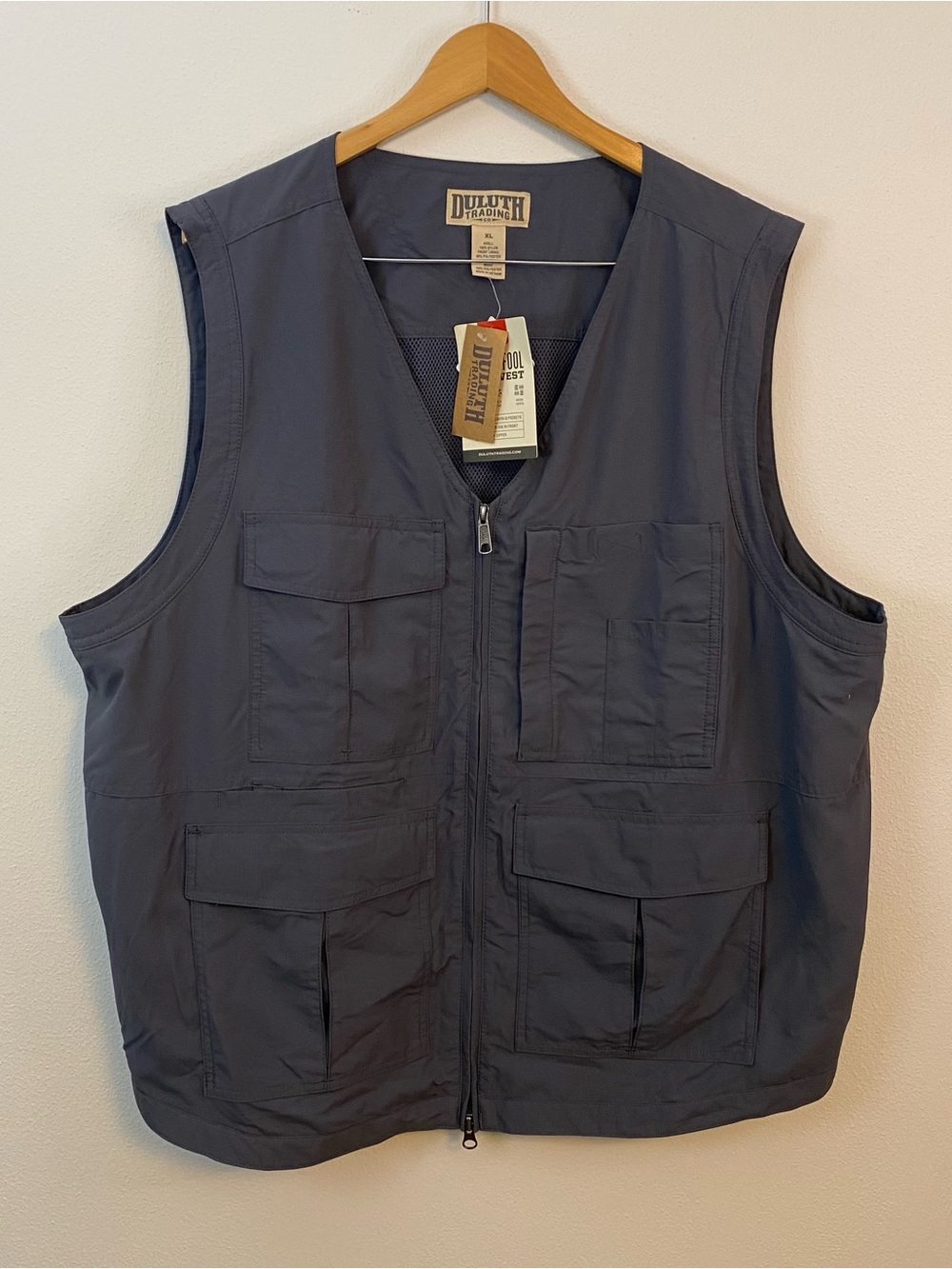 Duluth Trading NWT Pocket Fool Work Vest Grey Mens XL